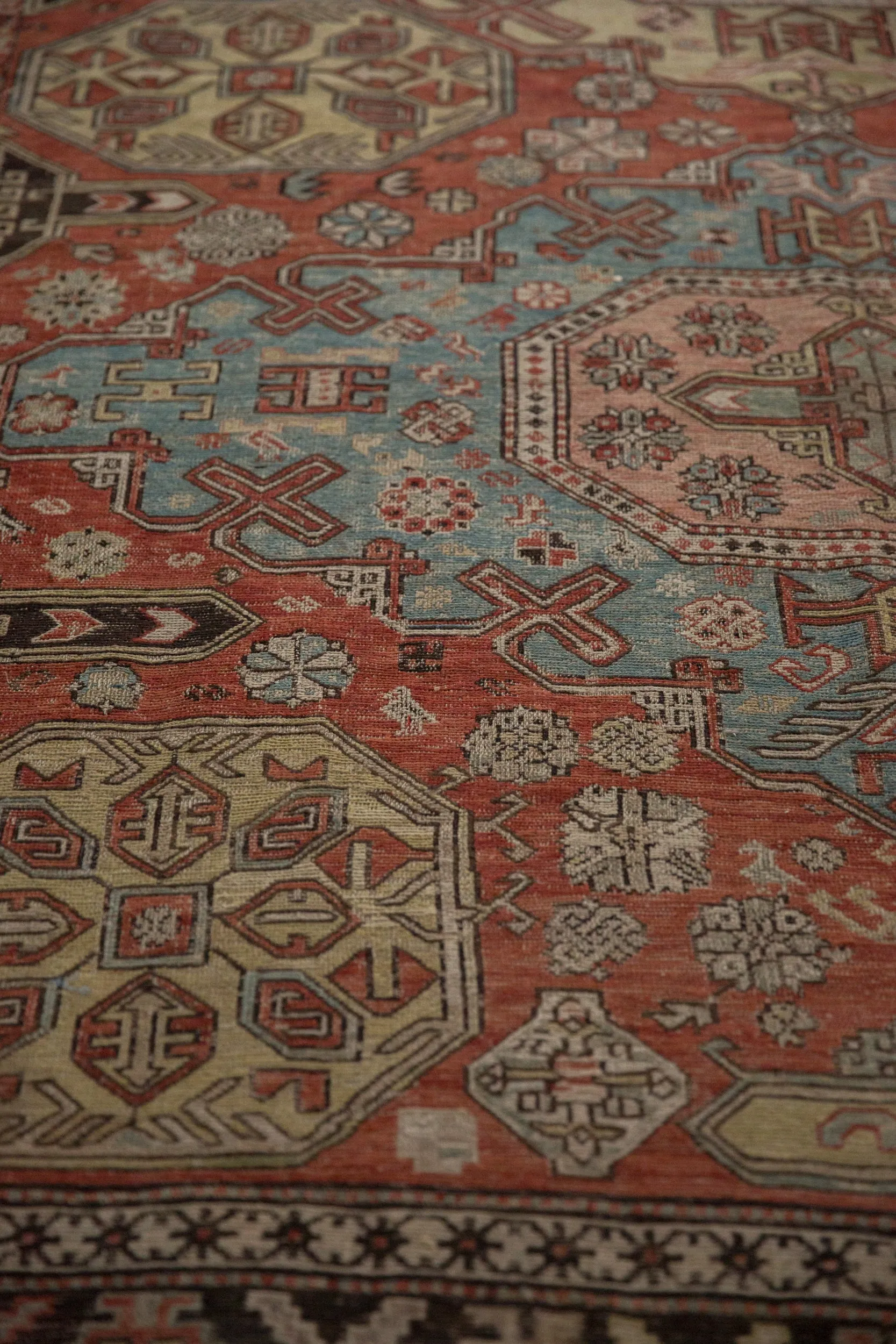 7x10 Antique Caucasian Soumac Carpet