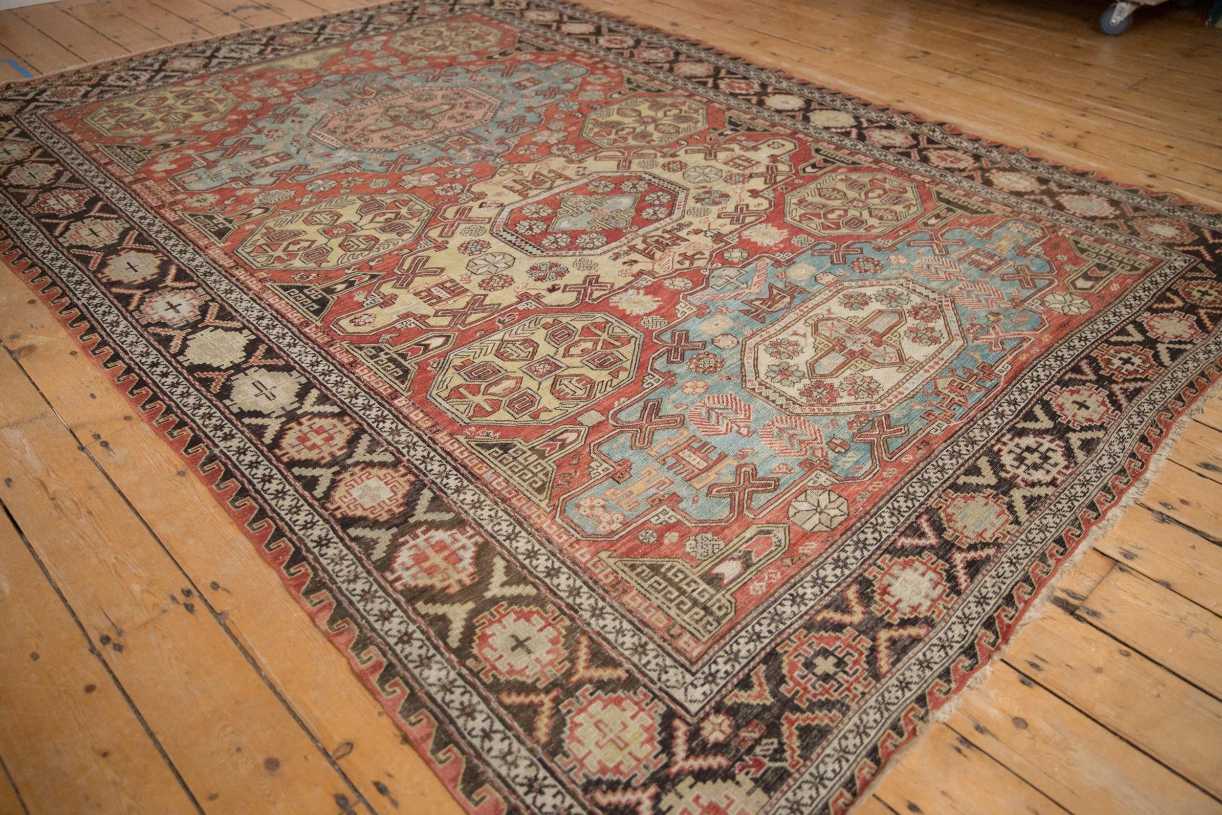 7x10 Antique Caucasian Soumac Carpet