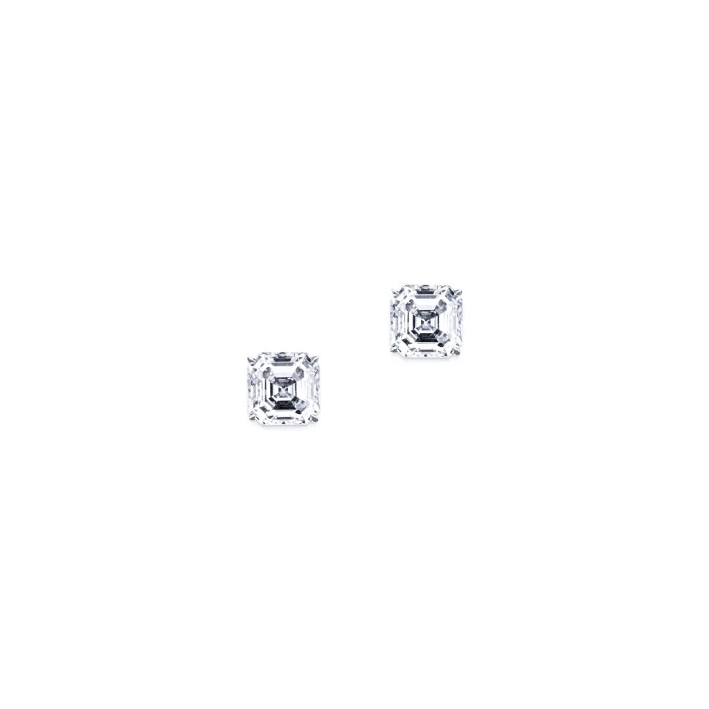 Asscher Cut Earring Studs