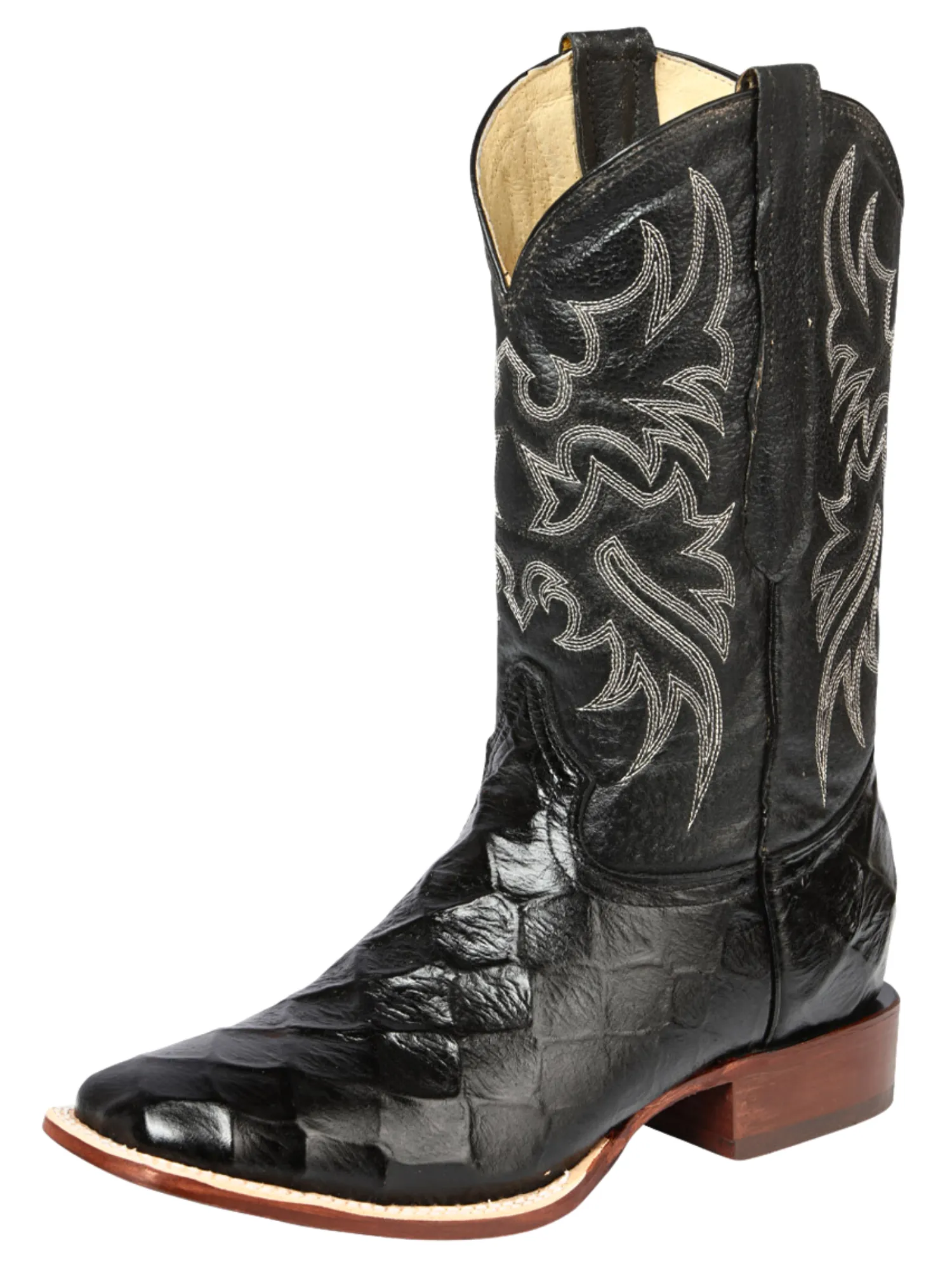 Botas Vaqueras Rodeo Imitacion de Monster Fish Grabado en Piel Vacuno para Hombre 'El Señor de los Cielos' - ID: 44932