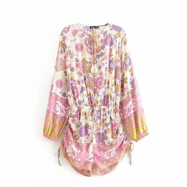 FIONA Boho Chic Floral Print Playsuit