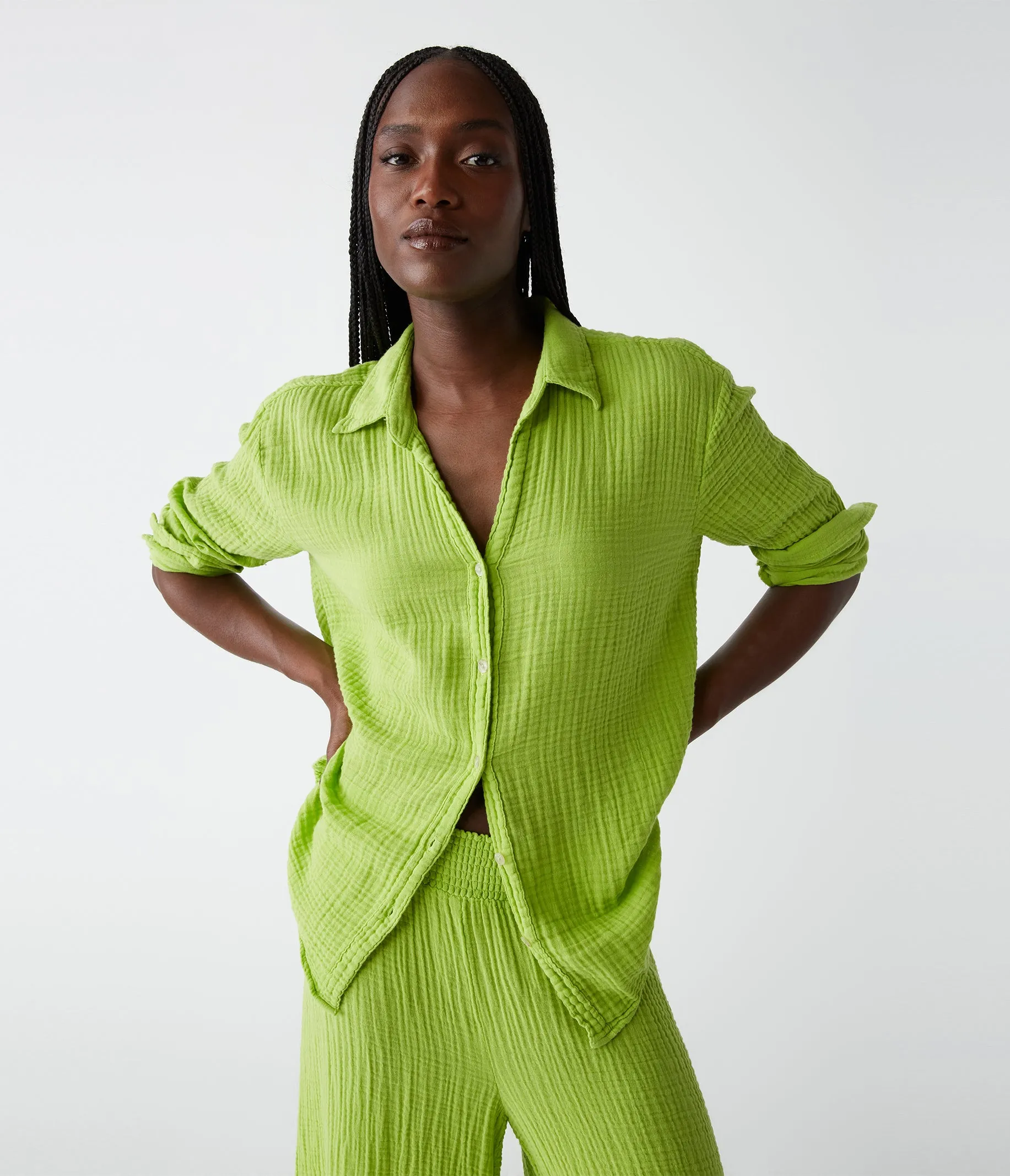 Leo Gauze Button Down Shirt