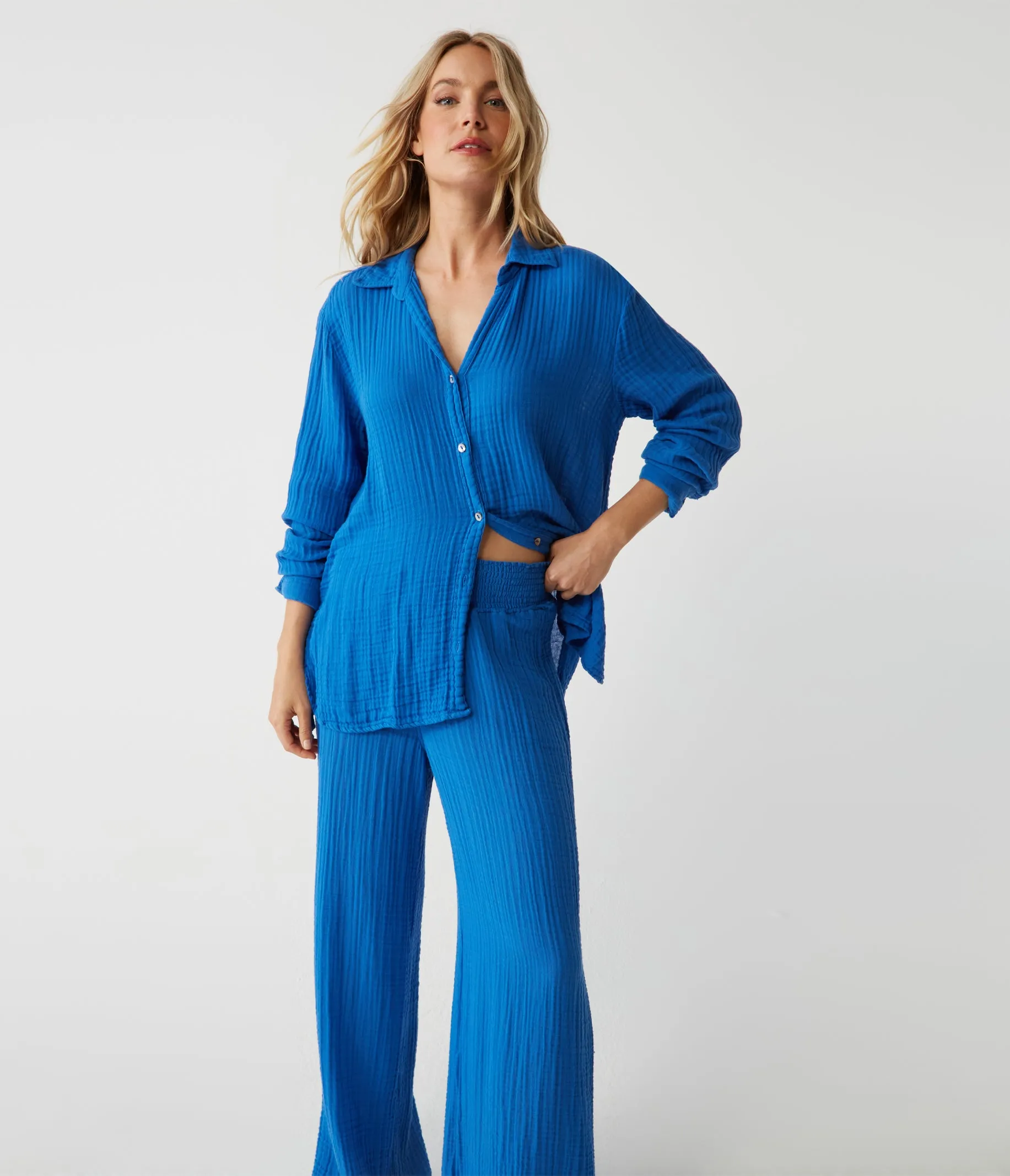 Leo Gauze Button Down Shirt