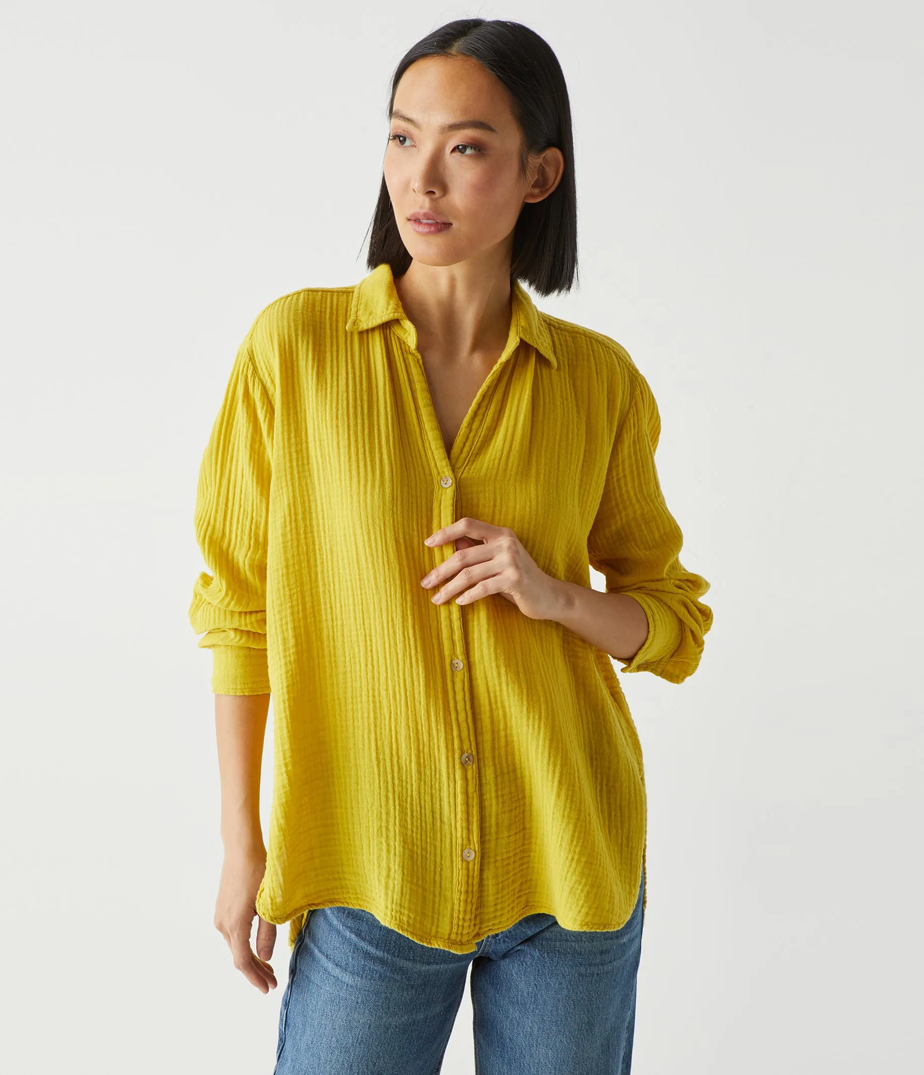 Leo Gauze Button Down Shirt