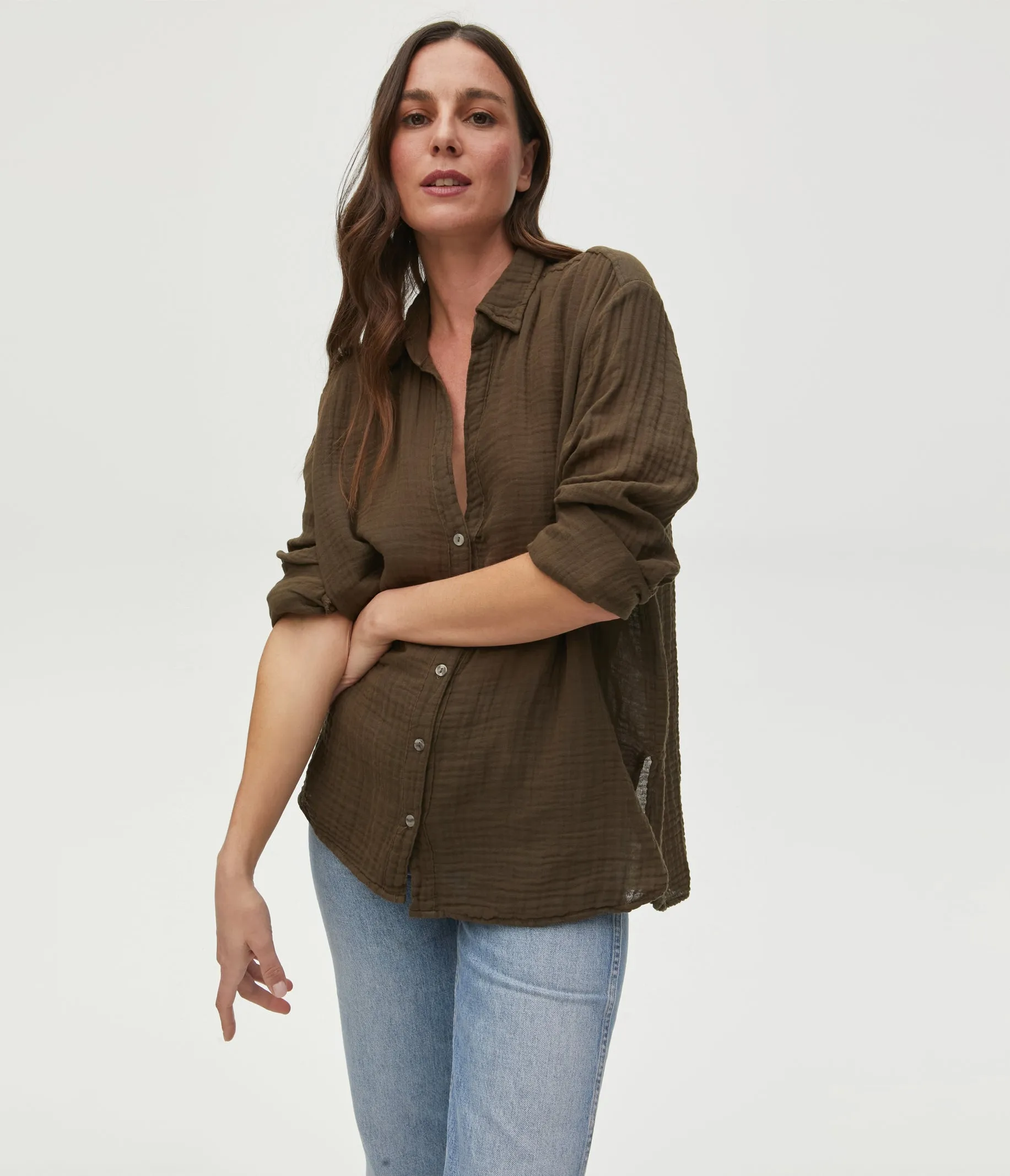 Leo Gauze Button Down Shirt