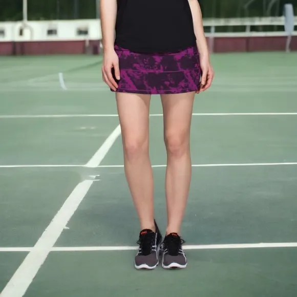 Lululemon Pace Rival Skirt II Breezie Regal Plum Black/Black Sz 6 Regular