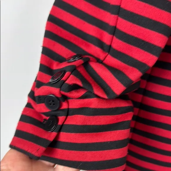 Nine West Red and Black Striped Women's Blazer Size 12 NWT