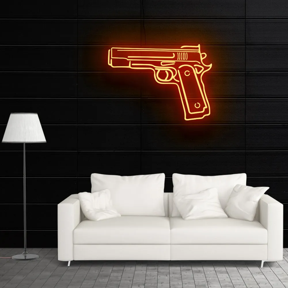 Pistol Neon Sign Light