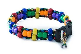 Rainbow Beaded Dog Collar