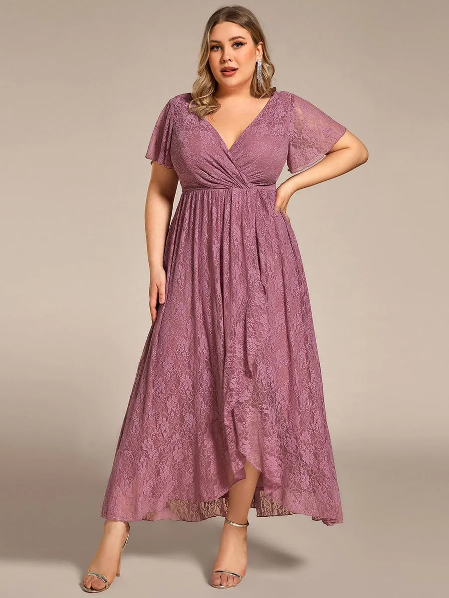 Roycebridal Steph high low lace mother of the bride gown with sleeve