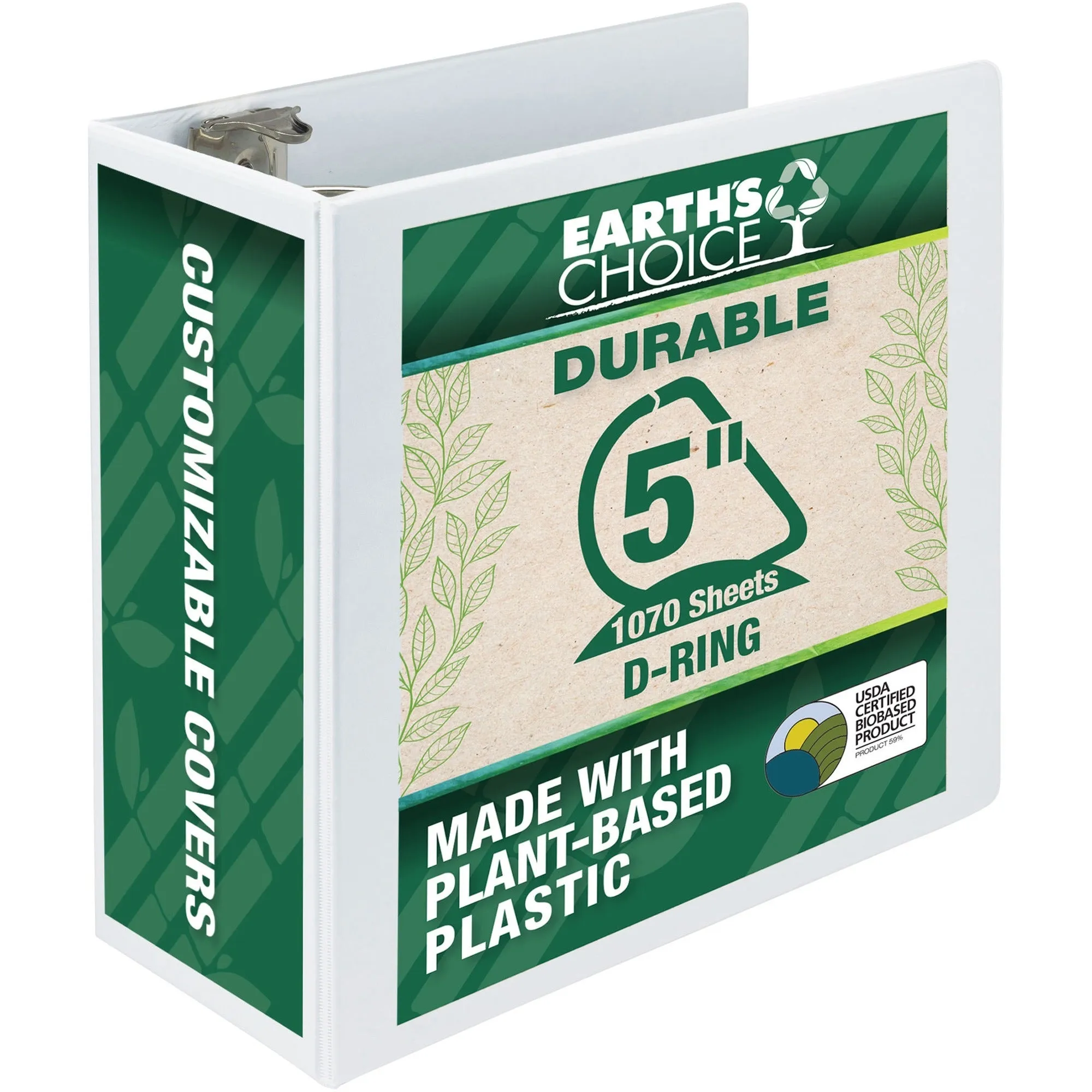 Samsill Earth's Choice Durable 5" Biobased USDA Certified Eco-friendly View Binder
