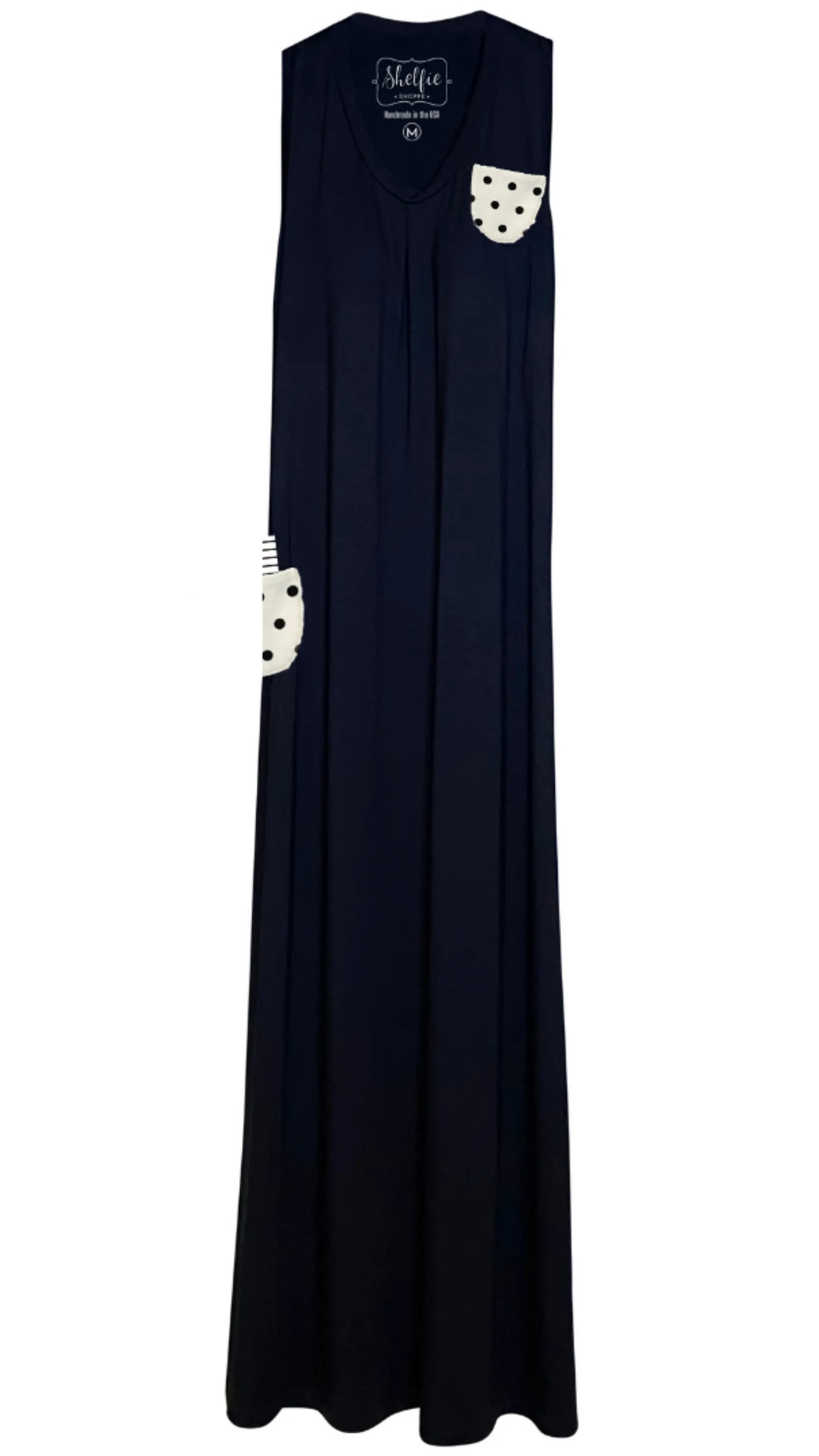Sleeveless Racerback Maxi Dress with Built In Shelf Bra