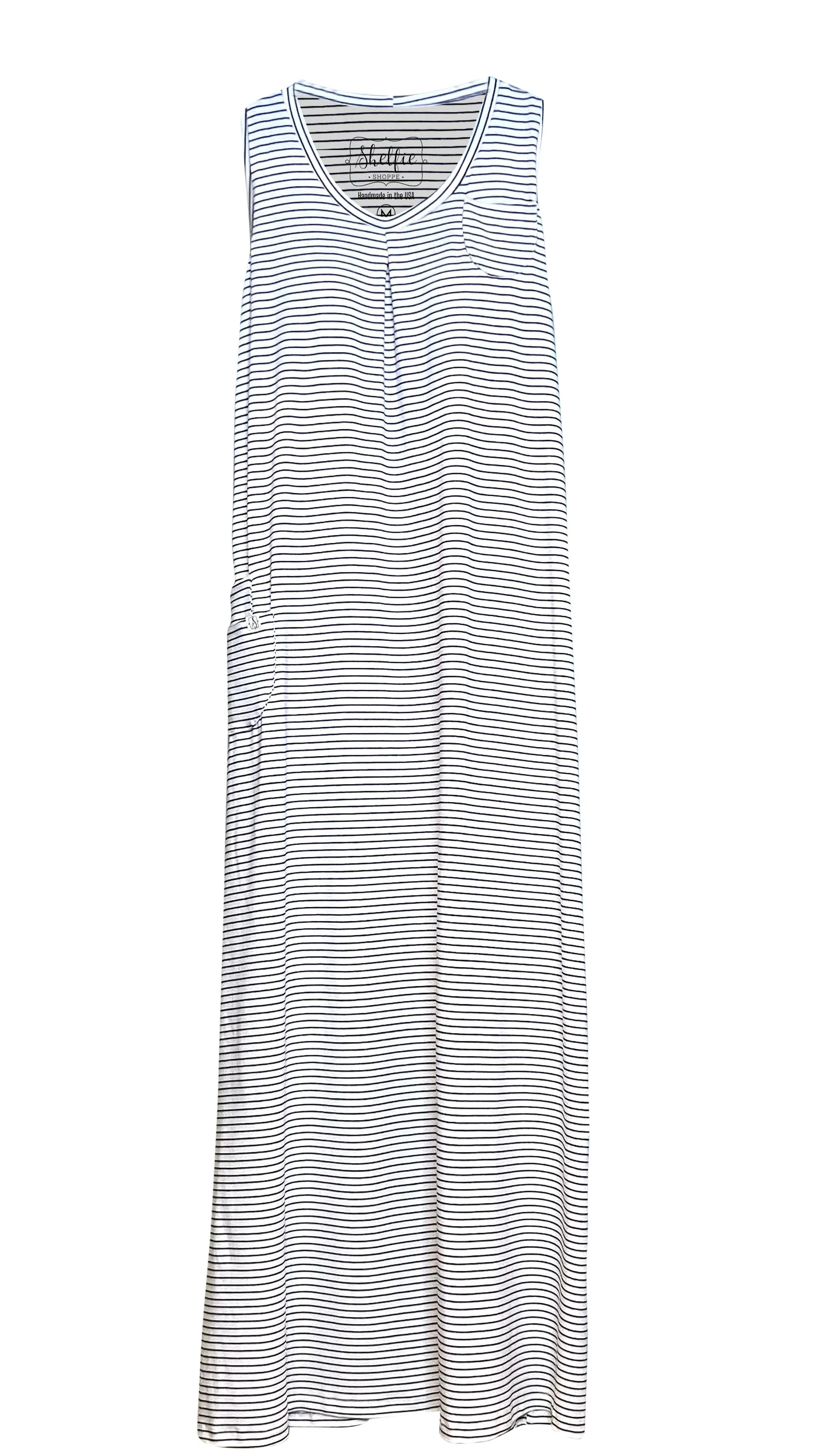 Sleeveless Racerback Maxi Dress with Built In Shelf Bra