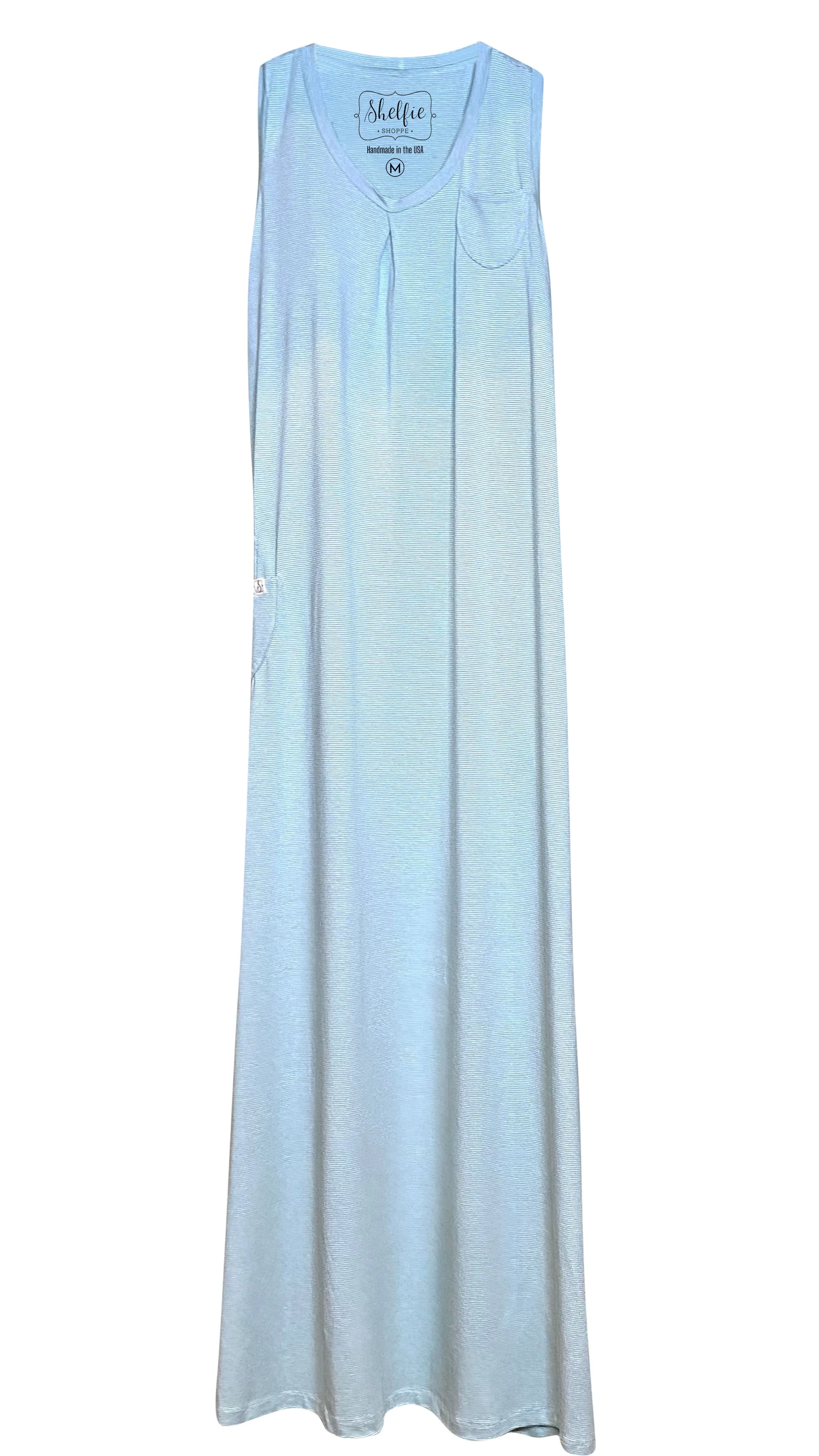Sleeveless Racerback Maxi Dress with Built In Shelf Bra