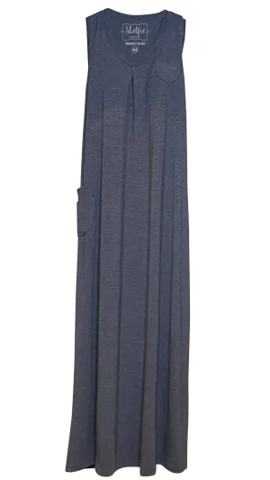 Sleeveless Racerback Maxi Dress with Built In Shelf Bra